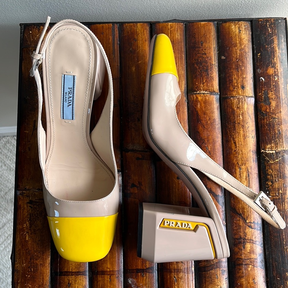 Prada sling back pumps